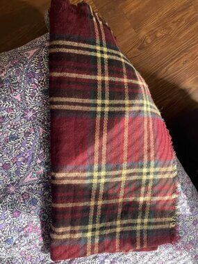 Share Red plaid German shall, scarf, or blanket